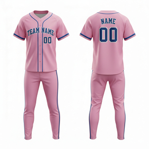 Ensemble uniforme de baseball personnalisé, maillot et pantalon en sublimation, polyester respirant, pour entraînement et matchs d'équipe, prix avantageux - Product Image 1