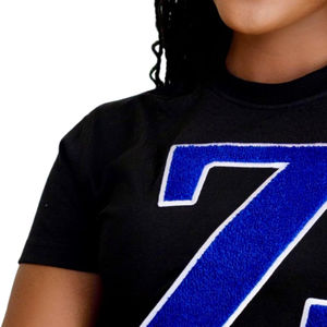 T-shirt décontracté en chenille Zeta Phi Beta Big Z pour femme, noir, avec lettres grecques brodées, pour sororité - Product Image 3