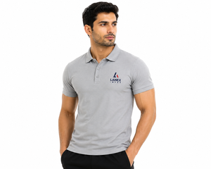 Polo gris personnalisé en gros |   Polo d'entreprise en polyester OEM ODM |   Vêtements de golf et promotionnels avec logo brodé - Product Image 1