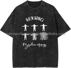 เสื้อยืดผู้ชายสีดำพิมพ์ลาย Sensing Psychic Energy แขนสั้น คอกลม ทรงลำลอง ผ้าคอตตอนเจอร์ซีย์ พิมพ์ลายโลโก้ด้านหน้า - Product Image 4
