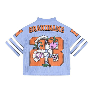 Customized Streetwear Retro American Vintage Style Classic Baseball Mesh Football Boxy T-Shirt Soccer Jersey for <b>Men</b> - Product Image 3