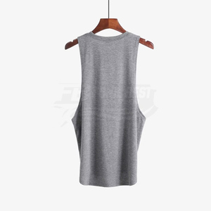 เสื้อกล้ามกีฬาผู้ชาย ผ้าฝ้ายถัก 100% สวมใส่สบาย เหมาะสำหรับเดินทาง ออกกำลังกาย เพาะกาย ฟิตเนส วิ่ง แห้งเร็ว รับออกแบบตามสั่ง OEM - Product Image 4