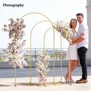 <b>Gold</b> Arched <b>Frame</b> with Metal Bracket Decorative Wedding Arch Set (3 Pieces) - Product Image 4