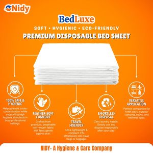 แผ่นรองนอนแบบใช้แล้วทิ้ง Nidy BedLuxe พรีเมียม ขนาด 80x180 ซม. นุ่ม ระบายอากาศได้ดี เป็นมิตรกับสิ่งแวดล้อม ซึมซับได้ดีเยี่ยม สำหรับใช้ในบ้าน - Product Image 3