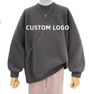 Sudadera con capucha y cuello alto para mujer con logo personalizado, anti-bolitas, informal, para entrenamiento - Product Image 2