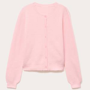 Suéter minimalista con cuello redondo y forro polar, transpirable, con botones, para mujer, liso, básico, para uso diario, sudadera cómoda de punto - Product Image 1