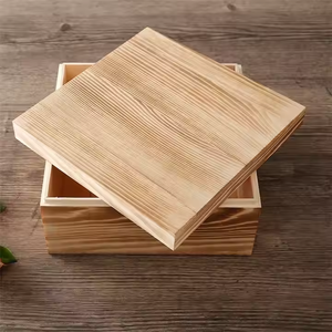 Boîte en bois avec couvercle à charnière, en pin massif, boîtes à souvenirs, boîtes cadeaux, boîte de rangement en bois par Barkah Star - Product Image 4