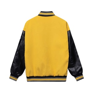 Good Quality <b>Men</b> Baseball <b>Jackets</b> With Leather Sleeves Wholesale <b>Long</b> Sleeve Leather Windproof Quilted <b>Men</b> Varsity <b>Jacket</b> 2026 - Product Image 3