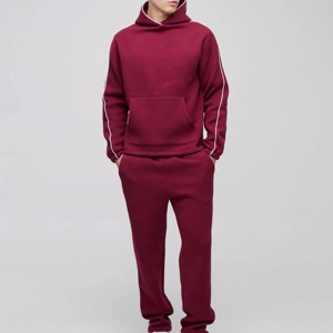 Nouvelle Collection 2026 : Ensemble Survêtement Homme Uni avec Sweat à Capuche Oversize et Pantalon de Jogging Ample à Jambes Larges Évasées pour l'Entraînement et le Sport - Product Image 1