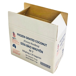 Custom Logo Folding Corrugated Paper Box Recycled Materials Finely Shredded Coconut Rectangle Slotted UV Advantage Fash Shipping - Product Image 4