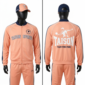 Premium 280 GSM Polyester Interlock Grey Navy Panel <b>Table</b> <b>Tennis</b> Tracksuit Sublimation Print Heat Transfer Custom Logo - Product Image 6
