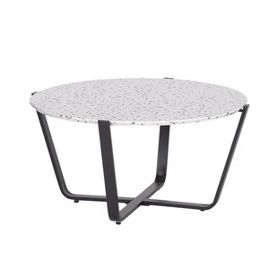 Mesa de Centro de Metal con Tapa de Mármol Natural Premium y Base de Diseño Contemporáneo para Interiores de Hogares de Lujo - Product Image 4