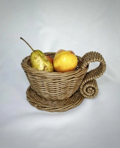 Maceta de ratán con asa en espiral, perfecta para plantas verdes de interior, estilo rústico y decoración de escritorio, procedente de la India. - Product Image 3