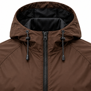 Veste coupe-vent kaki à capuche pour homme, légère, imperméable, zippée, résistante au vent - Product Image 6