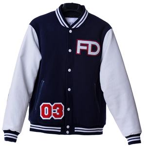 Blouson aviateur universitaire bleu sur mesure pour hommes collé brodé décontracté style vintage hiver coupe-vent imperméable anti-UV rapide - Product Image 1