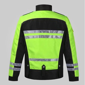 High Visibility Reflective <b>Jacket</b> Waterproof Windproof Workwear with Hood for Roadside Traffic Construction <b>Workers</b> Protective - Product Image 3