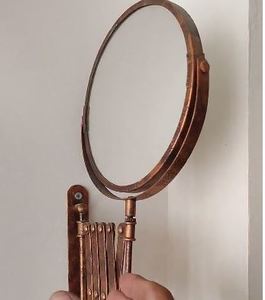 Miroir mural accordéon en cuivre antique et décoration de style vintage industriel, miroir de rasage extensible, miroir mural décoratif pour la maison - Product Image 5