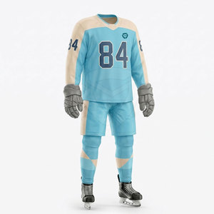 ชุดยูนิฟอร์มฮอกกี้น้ำแข็งสำหรับผู้ชาย เสื้อเจอร์ซีย์และกางเกงผ้าที่ทนทาน ระบายอากาศได้ดี สวมใส่สบาย เหมาะสำหรับการฝึกซ้อม การแข่งขัน และทีม - Product Image 2