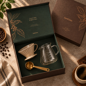 Caja de Embalaje Rígida de Papel Estilo Libro SunGene Ember Roast para Set de Regalo de Café Especial - Product Image 2