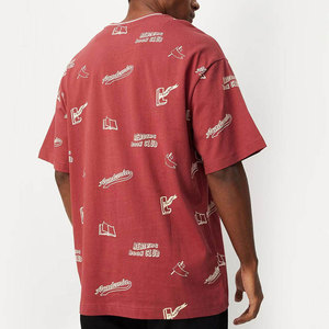 Camiseta de Manga Corta para Hombre, Cuello Redondo, Color Rojo, Estampado de Dibujos Animados, Impresión Serigráfica, Antiarrugas, Estilo Casual, Corte Regular, Jersey de Algodón - Product Image 1