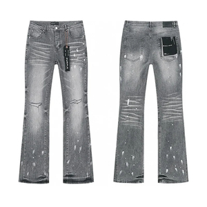 Jeans de Mezclilla Ajustados de Cintura Alta para Mujer, Estilo Vintage Desgastado, Formales, Largos, Transpirables, Ajustados, de Algodón, para Otoño - Product Image 3