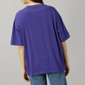 เสื้อยืดผู้หญิงทรงโอเวอร์ไซส์ ผ้าฝ้าย 100% แฟชั่นฤดูร้อน สไตล์ลำลอง คอกลม แขนสั้น รับสั่งทำ - Product Image 5