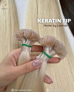 Extensions de cheveux à pointe plate en kératine en gros, extensions de cheveux à double trame, mèches de cheveux naturels noirs, extensions de cheveux bruts vietnamiens - Product Image 1
