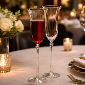 Verres à vin en borosilicate faits à la main de 200 ml, sans plomb, transparents, à pied, pour vin rouge et blanc, réutilisables, vente en gros - Product Image 1