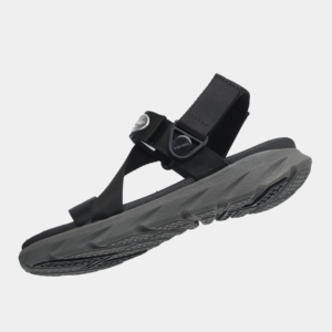 Sandalias Casuales Unisex con Punta Abierta, Correa Ajustable en el Talón con Detalle de Parche de Goma, Color Negro Duradero, Vietnam - Product Image 1