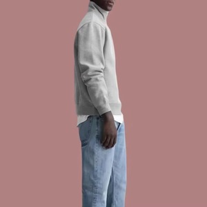 Sweat-shirts pour hommes de style américain, personnalisés avec logo, en coton et polyester 500G, à fermeture éclair 1/4, coupe ample et élégante - Product Image 6