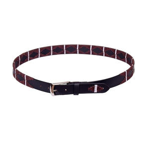 Handmade Premium Leather Polo Belt Traditional Hand-Stitched Pampa Diamond Embroidered Belt Luxury Equestrian Style Casual Wear - Product Image 3