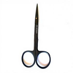 Ciseaux droits Iris noirs de 4,5 pouces, conception en acier inoxydable allemand de qualité supérieure, pour la chirurgie, la médecine, l'artisanat, instrument médical - Product Image 1
