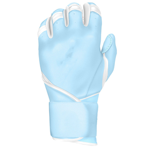 Light Blue Leather Batting Glove Right Hand Breathable <b>Hook</b> And Loop Closure For Training Unisex Adult - Product Image 3
