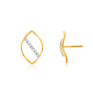 Pendientes de Diamantes de Oro Amarillo, Corte Brillante Redondo, Diamantes Cultivados en Laboratorio, Diseño Minimalista, Uso Diario para Mujer - Product Image 4