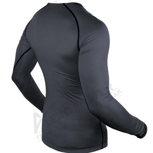 Camiseta de Compresión Transpirable de Tela Tejida Unisex Aerofaster, Cuello Redondo, Corte Ajustado, Secado Rápido, Uso Diario Informal, Gris Oscuro - Product Image 4