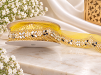 B.R. Accessoires de couture décoratifs ethniques pour sari et lehenga, avec perles, dentelle marron, motif floral miroir, pour vêtements de mariage