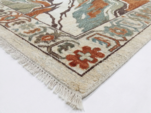 DECORDEC Hand <b>Tufted</b> <b>Rug</b> Neutral Beige Solid Color Mid-Century Modern Design Premium Eco-Friendly Non-Slip Thick Pile Cotton - Product Image 5