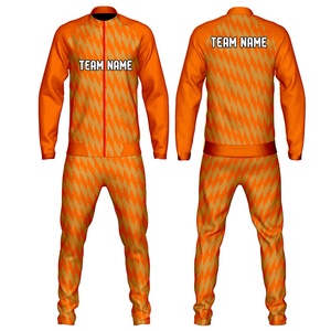 Chándal moderno de sublimación para hombre con cremallera, ropa deportiva de manga larga con chaqueta con cremallera y pantalones a juego para entrenamiento deportivo. - Product Image 4