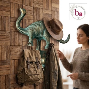 Crochet mural vintage en fonte en forme de dinosaure, écologique, durable, fait main, design original, crochet simple pour clés et sacs - Product Image 4