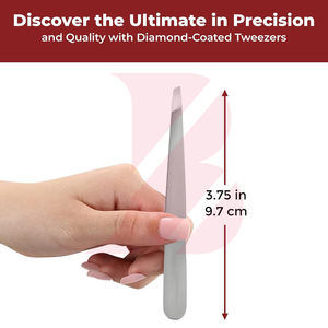 Pinzas de Precisión Inclinadas con Recubrimiento de Diamante, Fáciles de Usar, Perfectas para Depilación, Modelado y Cuidado de Cejas, con Agarre Cómodo - Product Image 6