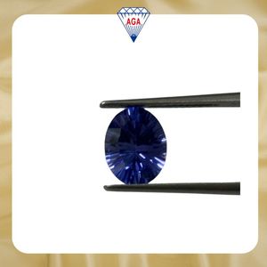 แทนซาไนต์ธรรมชาติคุณภาพสูง รูปไข่เว้า ขนาด 7x9 มม. พลอยสีน้ำเงินแบบเม็ดเดี่ยว ผ่านการอบความร้อน เกรด AAAA รับรองโดย IGI ขายส่งจากแทนซาเนีย - Product Image 2