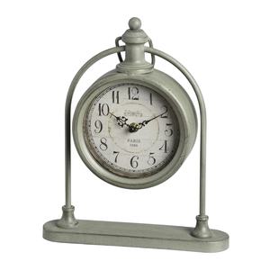 Horloge de table carrée vintage en bois, cadre en métal avec chiffres romains, horloge de bureau silencieuse à quartz, horloge de table rustique antique en bois - Product Image 3