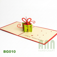 ANN HANDICRAFT BG010 Cartes d'invitation d'anniversaire 3D personnalisées, finition mate, découpe, impression 4 couleurs, boîte en papier de remerciement
