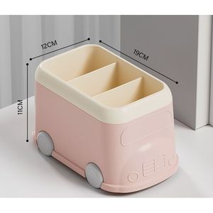 Cute Car Design 3-Slot Desk Organizer Pen Pencil <b>Holder</b> and Marker <b>Makeup</b> Brush Workspace Organizers with Office Decor Touch - Product Image 3