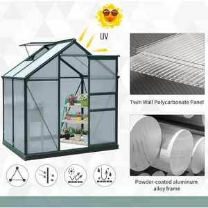 Invernadero y cuarto portátil de policarbonato de 6 L x 4 W x 7 H - Product Image 5