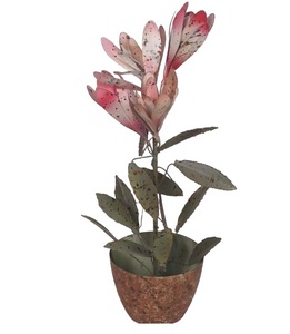 Pot de fleurs mural en métal fait main de couleur naturelle pour la décoration de la maison et du jardin - Product Image 3