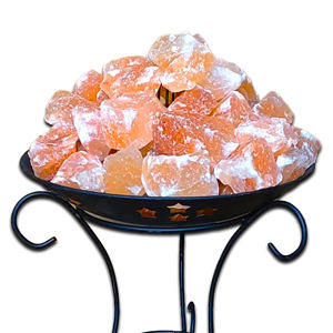 Meilleure Vente : Lampe Décorative en Sel de l'Himalaya avec Panier en Fer, Formes Irrégulières Uniques, Style Bol Plein d'Amour, Artisanat Naturel - Product Image 2