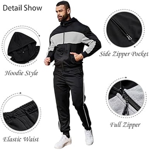 Custom High Quality Unisex Winter Tracksuit 2PCS Full Zipper Hooded & <b>Jogger</b> Solid Heavyweight Breathable Casual Wear - Product Image 4