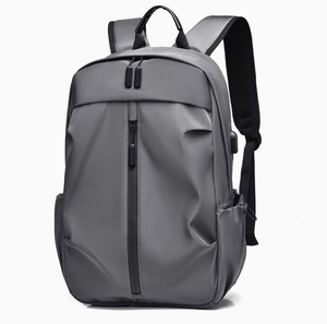 Minimalist Black Nylon Laptop <b>Backpack</b> with Water Resistance 20-39L Capacity Unisex Shoulder Straps Zipper Closure - Product Image 3