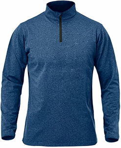 Custom Logo Men's Athletic Quarter Zip Pullover | Lightweight <b>Moisture</b> Wicking Long Sleeve Shirt | Teamwear OEM Supplier | 100% - Product Image 3